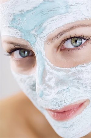 face and cleanse and one person - shallow dof, focus on front eye Stock Photo - Budget Royalty-Free & Subscription, Code: 400-04076956