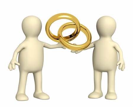 simsearch:400-04077171,k - Two puppets with wedding rings Stock Photo - Budget Royalty-Free & Subscription, Code: 400-04077171
