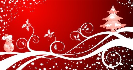 simsearch:400-05374108,k - Christmas background with tree and snowman, element for design, vector illustration Stock Photo - Budget Royalty-Free & Subscription, Code: 400-04077471