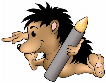 simsearch:400-04162983,k - Hedgehog and Wax Crayon - cartoon illustration as vector Foto de stock - Super Valor sin royalties y Suscripción, Código: 400-04077826
