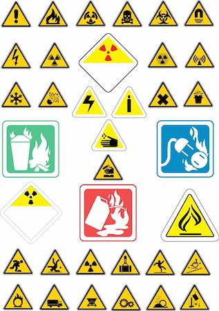 exploding ice - Vector illustration of warning signs Stock Photo - Budget Royalty-Free & Subscription, Code: 400-04077844