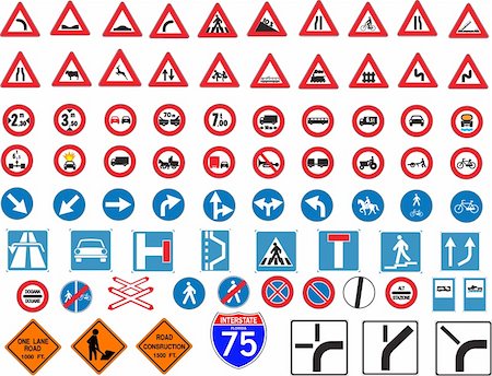 simsearch:400-04480527,k - Vector illustration of traffic signs Stock Photo - Budget Royalty-Free & Subscription, Code: 400-04077843