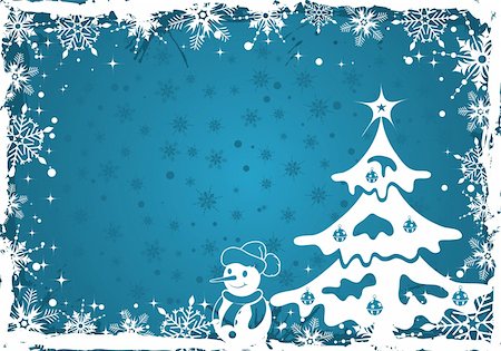 simsearch:400-04729276,k - Grunge Christmas frame with snowflakes, element for design, vector illustration Stockbilder - Microstock & Abonnement, Bildnummer: 400-04077876