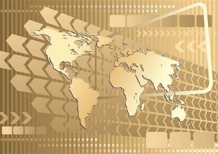 simsearch:400-04082063,k - Large gold world map on an abstract background, conceptual business illustration. The base map is from Central Intelligence Agency Web site. Stock Photo - Budget Royalty-Free & Subscription, Code: 400-04077896