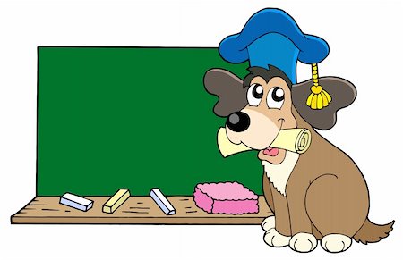 simsearch:600-06282076,k - Dog teacher with blackboard - vector illustration. Stock Photo - Budget Royalty-Free & Subscription, Code: 400-04078284