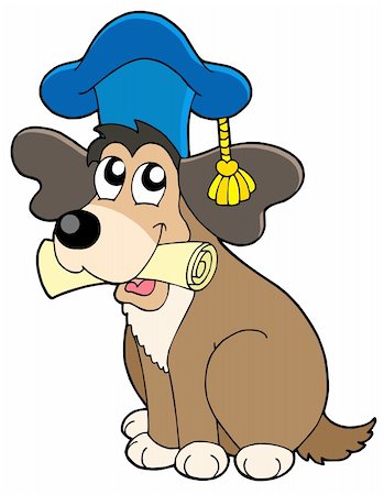 simsearch:400-06098950,k - Dog teacher in hat - vector illustration. Photographie de stock - Aubaine LD & Abonnement, Code: 400-04078282