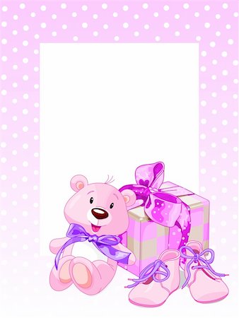 simsearch:400-04330529,k - Baby girl shower e-card Stock Photo - Budget Royalty-Free & Subscription, Code: 400-04078310