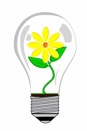 Greenhouse electric Light bulb with flower Stock Photo - Budget Royalty-Free & Subscription, Code: 400-04078512