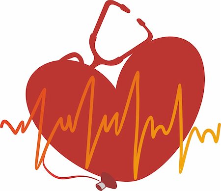 stress test vector - The yellow cardiogramme against red heart Stock Photo - Budget Royalty-Free & Subscription, Code: 400-04078900