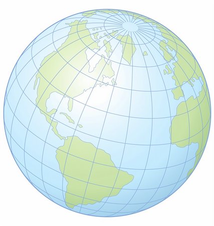 emisfero - Simple vector illustration of the globe showing latitude and longitude. Fotografie stock - Microstock e Abbonamento, Codice: 400-04079128