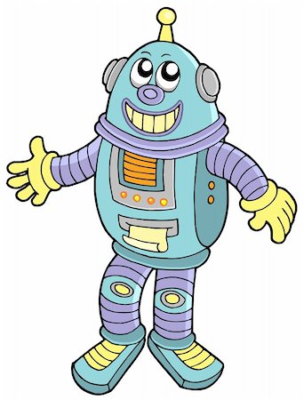 simsearch:400-07837920,k - Smiling robot on white background - vector illustration. Stock Photo - Budget Royalty-Free & Subscription, Code: 400-04079154