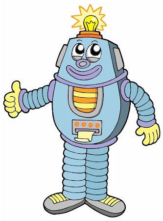 simsearch:400-07837920,k - Cute robot on white background - vector illustration. Stock Photo - Budget Royalty-Free & Subscription, Code: 400-04079152