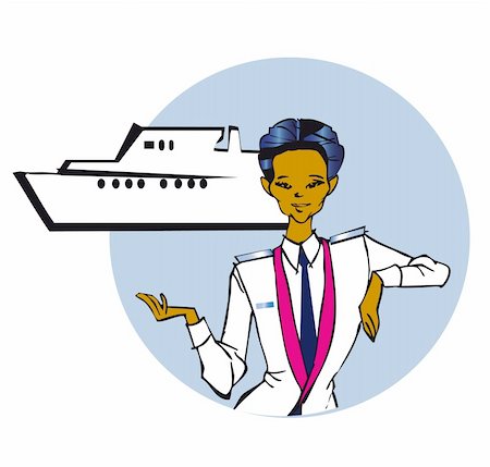 stewardess (asian or hispanic woman) clipart Photographie de stock - Aubaine LD & Abonnement, Code: 400-04079385