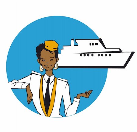 stewardess (african american hispanic woman) clipart Stock Photo - Budget Royalty-Free & Subscription, Code: 400-04079380