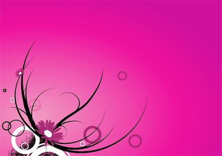 simsearch:400-06748136,k - Flower illustration on pink. Vector Stock Photo - Budget Royalty-Free & Subscription, Code: 400-04079627