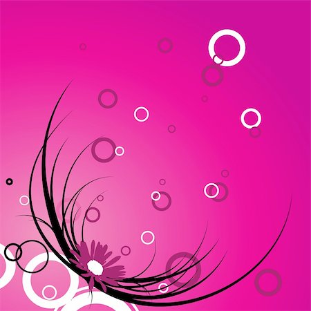 simsearch:400-06748136,k - Flower illustration on pink. Vector Stock Photo - Budget Royalty-Free & Subscription, Code: 400-04079693