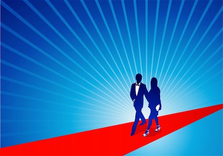A celebrity couple walk down the red carpet. Stock Photo - Budget Royalty-Free & Subscription, Code: 400-04079757