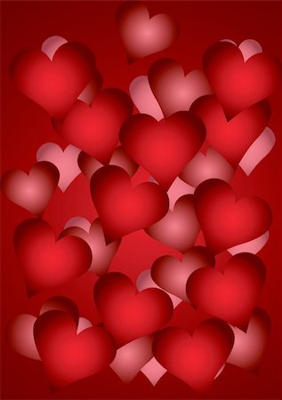 simsearch:400-04597082,k - a lot of red gradient hearts, located one after another Photographie de stock - Aubaine LD & Abonnement, Code: 400-04079848