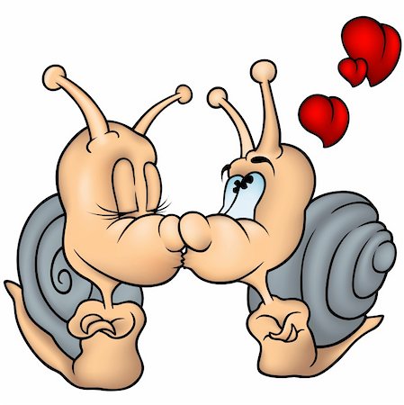 simsearch:400-04162983,k - Snail Love - colored cartoon illustration as vector Foto de stock - Super Valor sin royalties y Suscripción, Código: 400-04079932