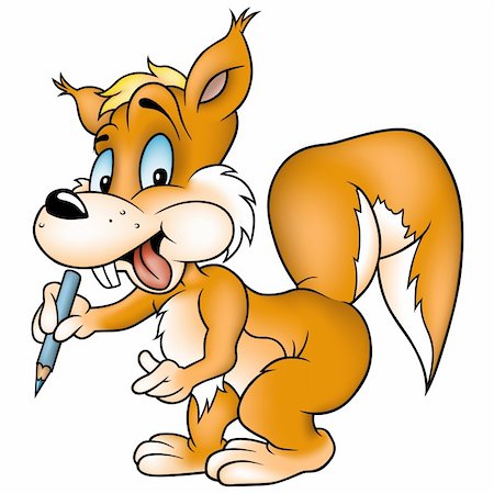 simsearch:400-04162983,k - Squirrel Painter - colored cartoon illustration as vector Foto de stock - Super Valor sin royalties y Suscripción, Código: 400-04079942