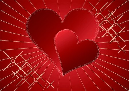 simsearch:400-03985974,k - Red hearts with speck on a lines background with stars Stockbilder - Microstock & Abonnement, Bildnummer: 400-04079962