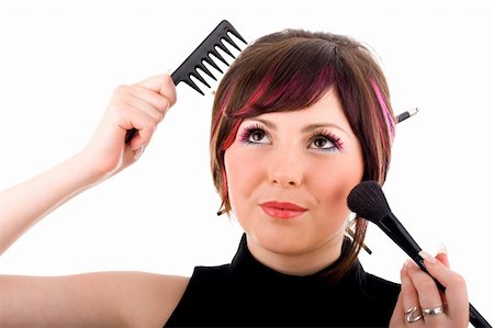 simsearch:400-04194599,k - Portrait of young sexu hairdresser in isolated white background Stock Photo - Budget Royalty-Free & Subscription, Code: 400-04070403
