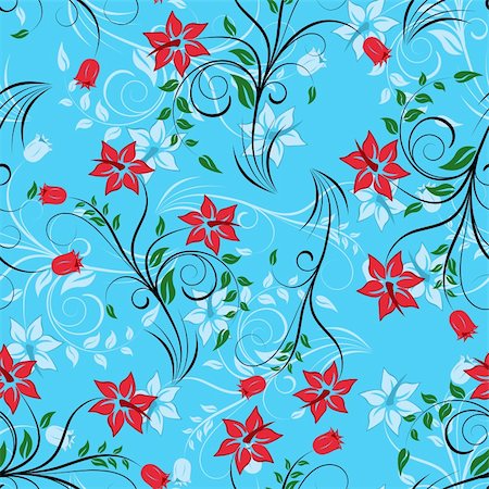 seamless summer backgrounds - Floral seamless background for yours design usage. For easy making seamless pattern just drag all group into swatches bar, and use it for filling any contours. Stock Photo - Budget Royalty-Free & Subscription, Code: 400-04070462