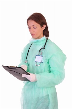 simsearch:400-07754312,k - healthcare worker with documents on white background Photographie de stock - Aubaine LD & Abonnement, Code: 400-04070850