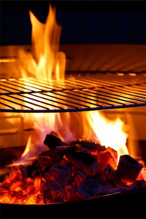 Barbecue Grill flame BBQ Stock Photo - Budget Royalty-Free & Subscription, Code: 400-04070952
