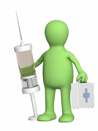 doctor preparing shot - Puppet veterinary with a suitcase and a syringe Stock Photo - Budget Royalty-Free & Subscription, Code: 400-04071074