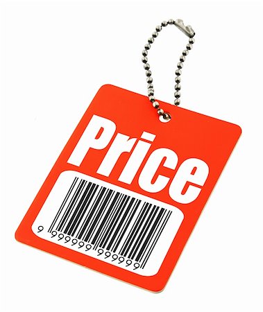 simsearch:400-03991350,k - close-up of a price tag with fake bar code on white, photo does not infringe any copyright Stock Photo - Budget Royalty-Free & Subscription, Code: 400-04071087