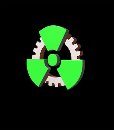 simsearch:400-05233482,k - atomic symbol and gearwheel on black background - 3d illustration Foto de stock - Super Valor sin royalties y Suscripción, Código: 400-04071226