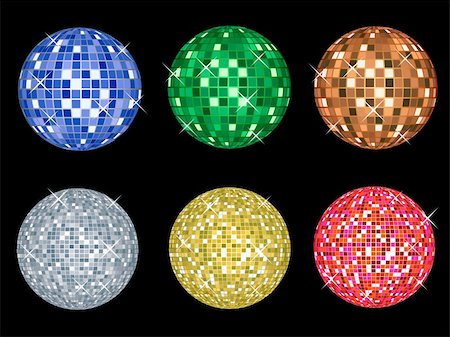 simsearch:400-04349799,k - Various coloured shiny disco balls Fotografie stock - Microstock e Abbonamento, Codice: 400-04071293