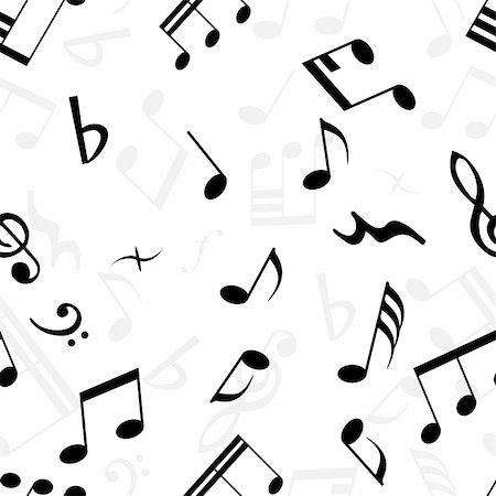 swirling music sheet - Seamless musical notes texture. For easy making seamless pattern just drag all group into swatches bar, and use it for filling any contours. Stock Photo - Budget Royalty-Free & Subscription, Code: 400-04071543