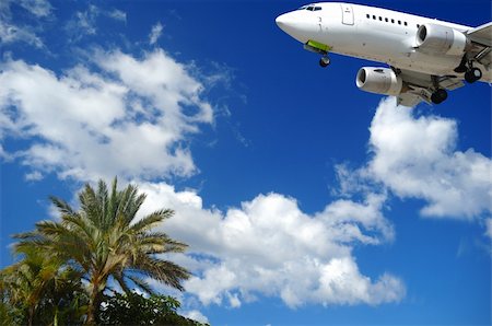 simsearch:400-04523888,k - Plane is about to land at an exotic destination Foto de stock - Super Valor sin royalties y Suscripción, Código: 400-04071703