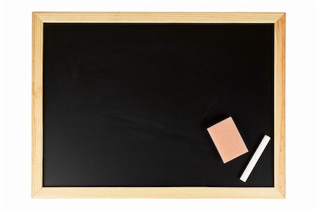 simsearch:400-08071068,k - A empty black chalkboard with chalk and eraser. Isolated on white background Fotografie stock - Microstock e Abbonamento, Codice: 400-04071853