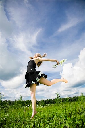 I Can Fly. Happy Active Woman On The Meadow. Stock Photo - Budget Royalty-Free & Subscription, Code: 400-04071918