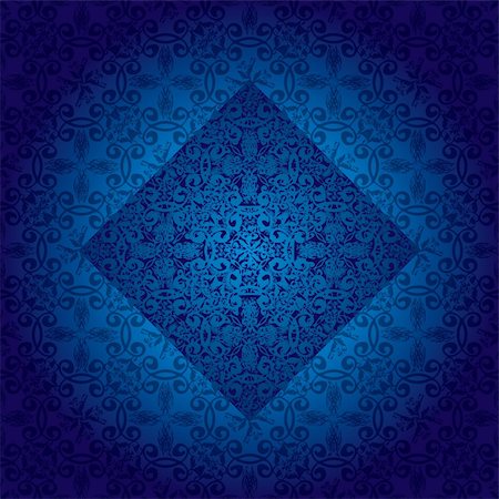 simsearch:400-04362491,k - illustrated wallpaper design in blue that seamlessly repea Stockbilder - Microstock & Abonnement, Bildnummer: 400-04072143