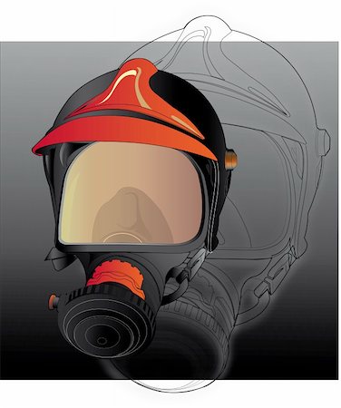 vector of firefighter gas mask Stock Photo - Budget Royalty-Free & Subscription, Code: 400-04072256