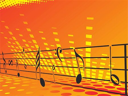 simsearch:400-04618846,k - music background with different notes, orange banner Stock Photo - Budget Royalty-Free & Subscription, Code: 400-04072305