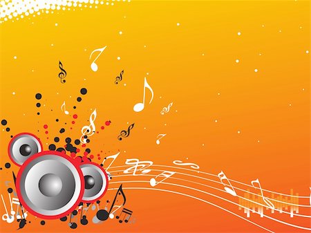 simsearch:400-04659104,k - music background with different notes and speaker, banner Photographie de stock - Aubaine LD & Abonnement, Code: 400-04072302