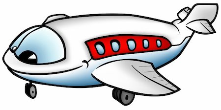 Aeroplane A - smiling cartoon illustration as vector Stock Photo - Budget Royalty-Free & Subscription, Code: 400-04072351