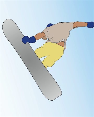 simsearch:400-04811318,k - Color illustration of the snowboarder in jumping position Stock Photo - Budget Royalty-Free & Subscription, Code: 400-04072397