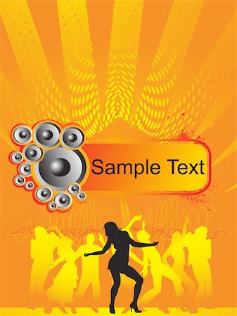 simsearch:400-04659104,k - music background and dancing people, vector illustration Photographie de stock - Aubaine LD & Abonnement, Code: 400-04072432