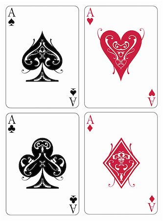 simsearch:400-04795607,k - Vector illustration of four aces Stock Photo - Budget Royalty-Free & Subscription, Code: 400-04072629