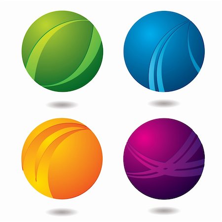 Set of four abstract buttons with drop shadow Stock Photo - Budget Royalty-Free & Subscription, Code: 400-04072662