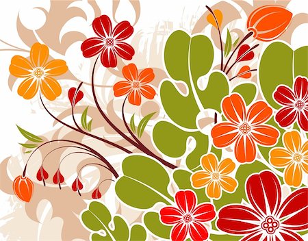 simsearch:400-04350075,k - Grunge flower background, element for design, vector illustration Fotografie stock - Microstock e Abbonamento, Codice: 400-04072675