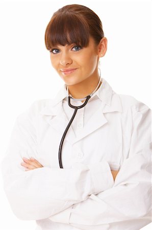 simsearch:400-04140639,k - 20-25 years old beautiful female doctor isolates on white Stock Photo - Budget Royalty-Free & Subscription, Code: 400-04072735