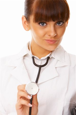 simsearch:400-04140639,k - 20-25 years old beautiful female doctor isolates on white Stock Photo - Budget Royalty-Free & Subscription, Code: 400-04072736