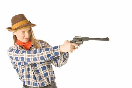 simsearch:400-06326877,k - An isolated photo of a cowgirl with a gun Stockbilder - Microstock & Abonnement, Bildnummer: 400-04072899